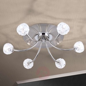 Lampa sufitowa z kryształami Maderno, nikiel, 57cm