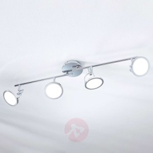 Spot sufitowy LED Jorne, chromowany, 4-punktowy