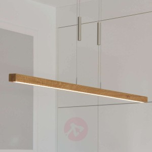 Lampa wisząca LED Leonora z litego drewna