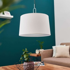 Lampa wisząca Gode z tkaninowym kloszem