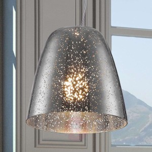 Szklana lampa wisząca Rasqua, chrom. powierzchnia