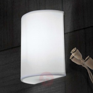 Lampa ścienna Ufo z białym lnianym kloszem