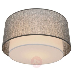 Tekstylna lampa sufitowa Gaas, srebrna, Ø 47 cm