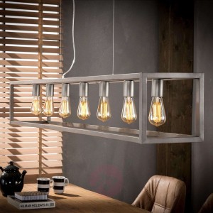 Lampa wisząca Perpendillumina 7-punktowa, srebrna