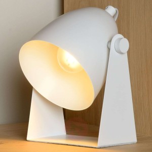 Lampa stołowa Chago z metalu, biała
