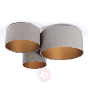 Lampa sufitowa 080, 3-punktowa, jasnoszara-złota