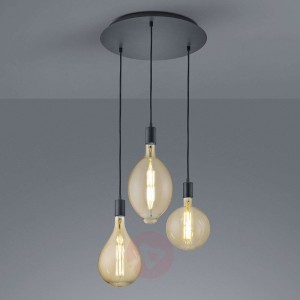 Lampa wisząca LED Ginster matowa czarna okrągła