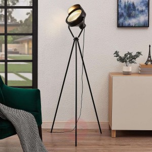 Lindby Wikie lampa podłogowa z żelaza, czarna