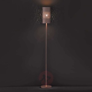 Ancona - lampa stojąca z perforacją, brązowa