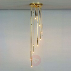 Lampa sufitowa SPIRALE 8-punktowa, złoty