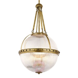 Okrągła lampa wisząca Aster, mosiężna