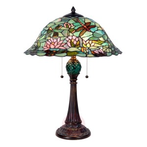 Czarująca lampa stołowa Waterlily w stylu Tiffany