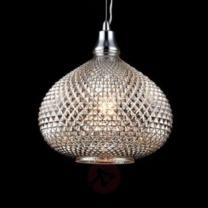 Pękata szklana lampa wisząca Moreno