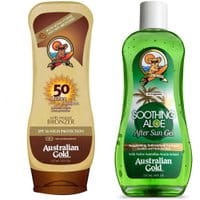 Australian Gold SPF 50 Lotion Bronzer 237ml + Australian Gold Soothing Aloe After Sun 237ml