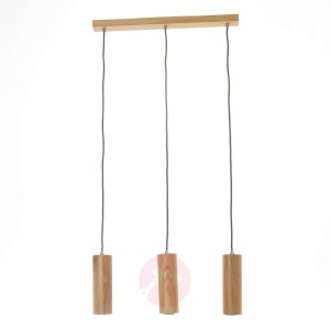 Nowoczesna lampa wisząca LED Pipe, drewno dębowe