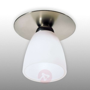 Lampa wpuszczana ARTE nikiel sat. z białym kloszem