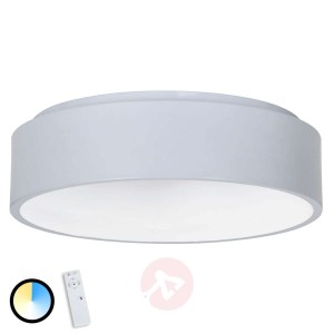 Szara lampa sufitowa LED Birte z pilotem