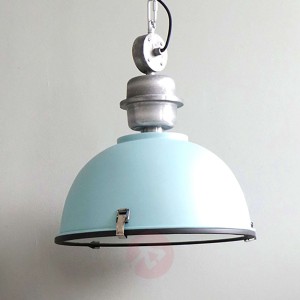 Jasnoniebieska industrialna lampa wisząca Bikkel