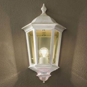 Kinkiet zewnętrzny Puchberg, biało-złoty