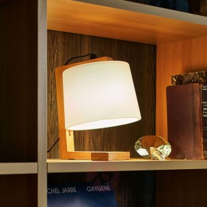 Piękna drewniana lampa stołowa Mona