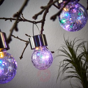 Solarna lampa wisząca LED Color Ball, zestaw 3-el.