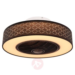 Wentylator sufitowy LED Rosario, czarno-złoty
