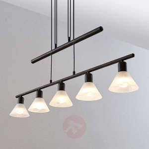 Lampa wisząca Delira, regulacja, 5-pkt. czarna
