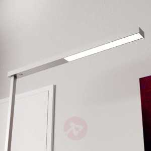 Tamilo – srebrna biurowa lampa stojąca z LED