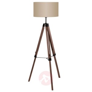 Lampa podłogowa Lantada z drewnianym trójnogiem