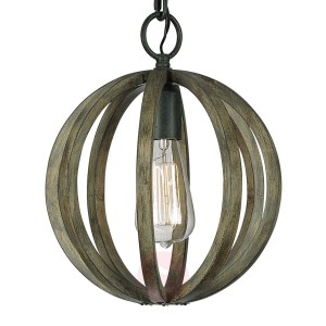 Cudowna lampa wisząca Allier z drewna 25,4 cm