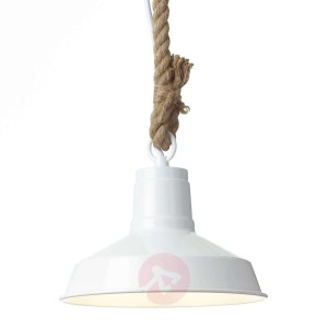 Lampa wisząca Hank z zawieszeniem linowym, biała