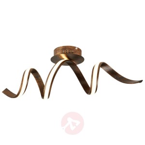 Wygięta lampa sufitowa LED Ribbon rdzawy brązowy