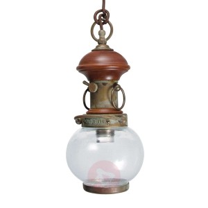 Lampa wisząca WIND 3, 1-pkt., z dekorem drewnianym