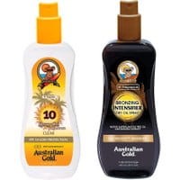 Australian Gold SPF 10 Spray Gel 237ml + Australian Gold Intensifier Bronzing Dry Oil Spray 237ml