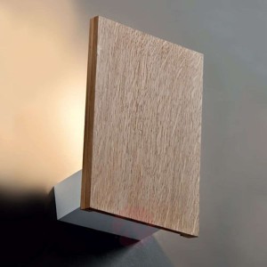 Drewniana lampa ścienna FLAT z LED