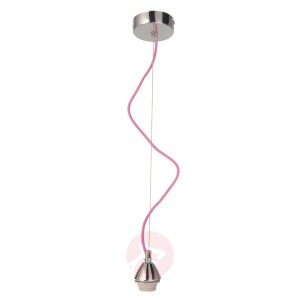 Lampa wisząca Silas z różowym kablem tekstylnym