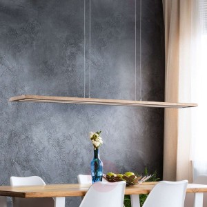 Lampa wisząca LED z naturalnego drewna Cyra 138 cm