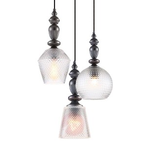 3-punktowa szklana lampa wisząca Talisa