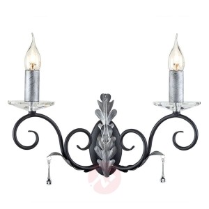 Czarno-srebrna lakierowana lampa ścienna Amarilli