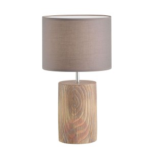 Lampa stołowa Malik o wyglądzie drewna, 35 cm