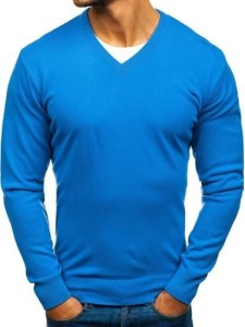 Sweter męski niebieski 