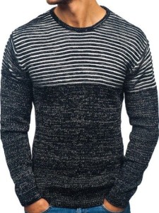 Sweter męski czarno-biały 
