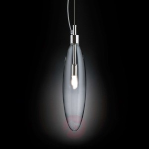 Jednopunktowa lampa wisząca ze szkła FLO, przezr.
