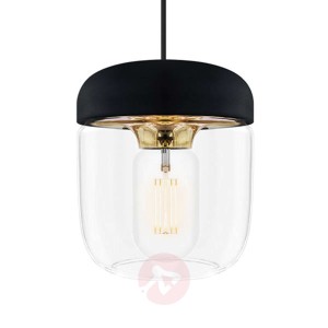 Lampa wisząca Acorn z czarnym mosiężnym kloszem