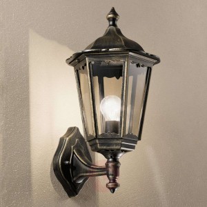 Zewn. lampa ścienna FABIO, czarno-złota