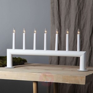 Świecznik Circum, prosty, 7-punktowy, biały