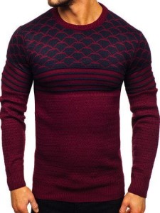 Sweter męski bordowy 