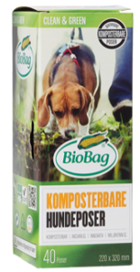 WORKI NA PSIE ODCHODY, BIOBAG DOG, W 100% BIODEGRADOWALNE I KOMPOSTOWALNE, 22X32CM, 40 SZTUK, W KARTONIKU