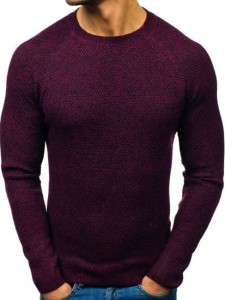 Sweter męski bordowy 