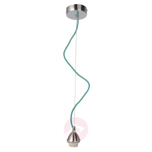 Lampa wisząca Silas z turkusowym kablem tekstylnym